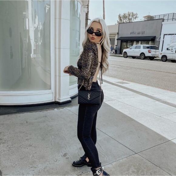 LPA Kelly Top Leopard Sequin Open Tie Back Sz XS {VV24} - Picture 2 of 7